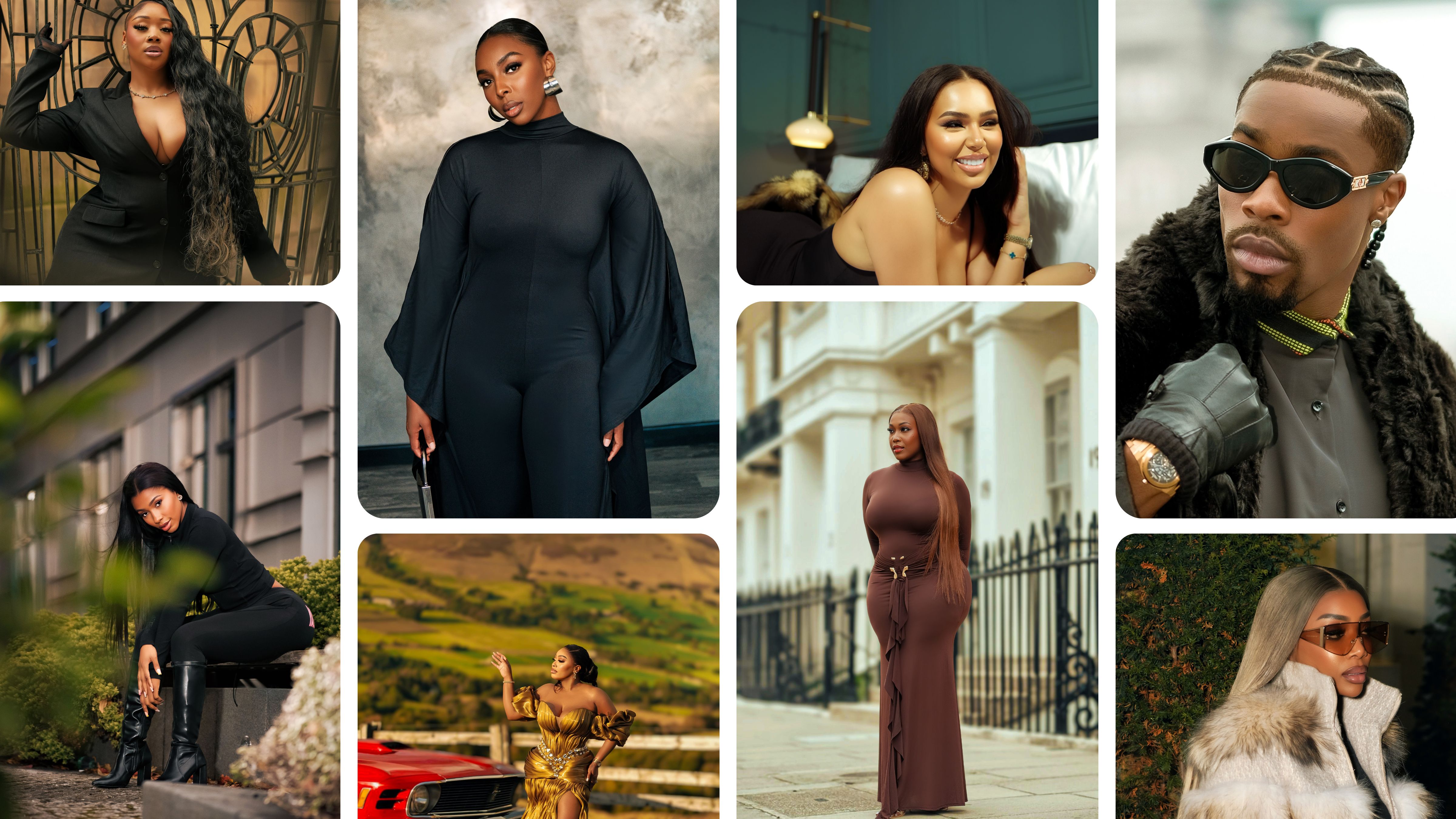 A collage of stylish individuals